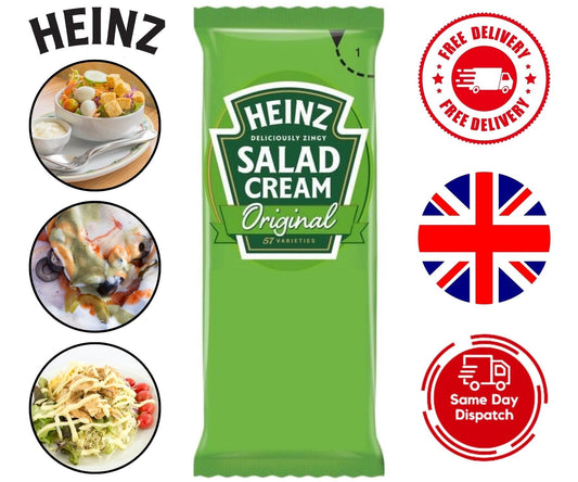 10 x Heinz Salad Cream Sachets - Ideal for Sandwiches, Salads & Quick Snacks